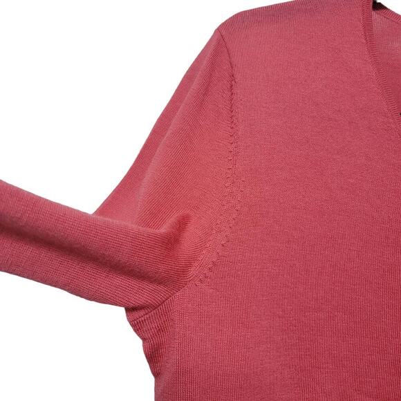 Talbots Pure Merino Wool Pullover Sweater Pink Scoop Size Medium Petite - Picture 5 of 12